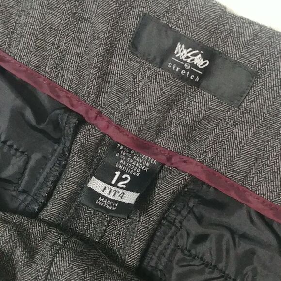 Perfect Target Mossimo Stretch Dress Pants 12 Grey with faint striping, wide leg - Picture 3 of 9